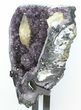 Amethyst Geode With Honey Calcite On Metal Stand - Uruguay #46166-6